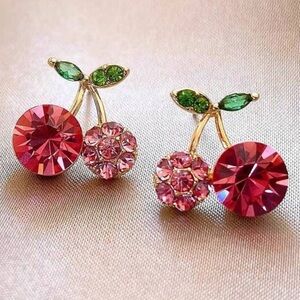 Pink Cherry Stud Earrings